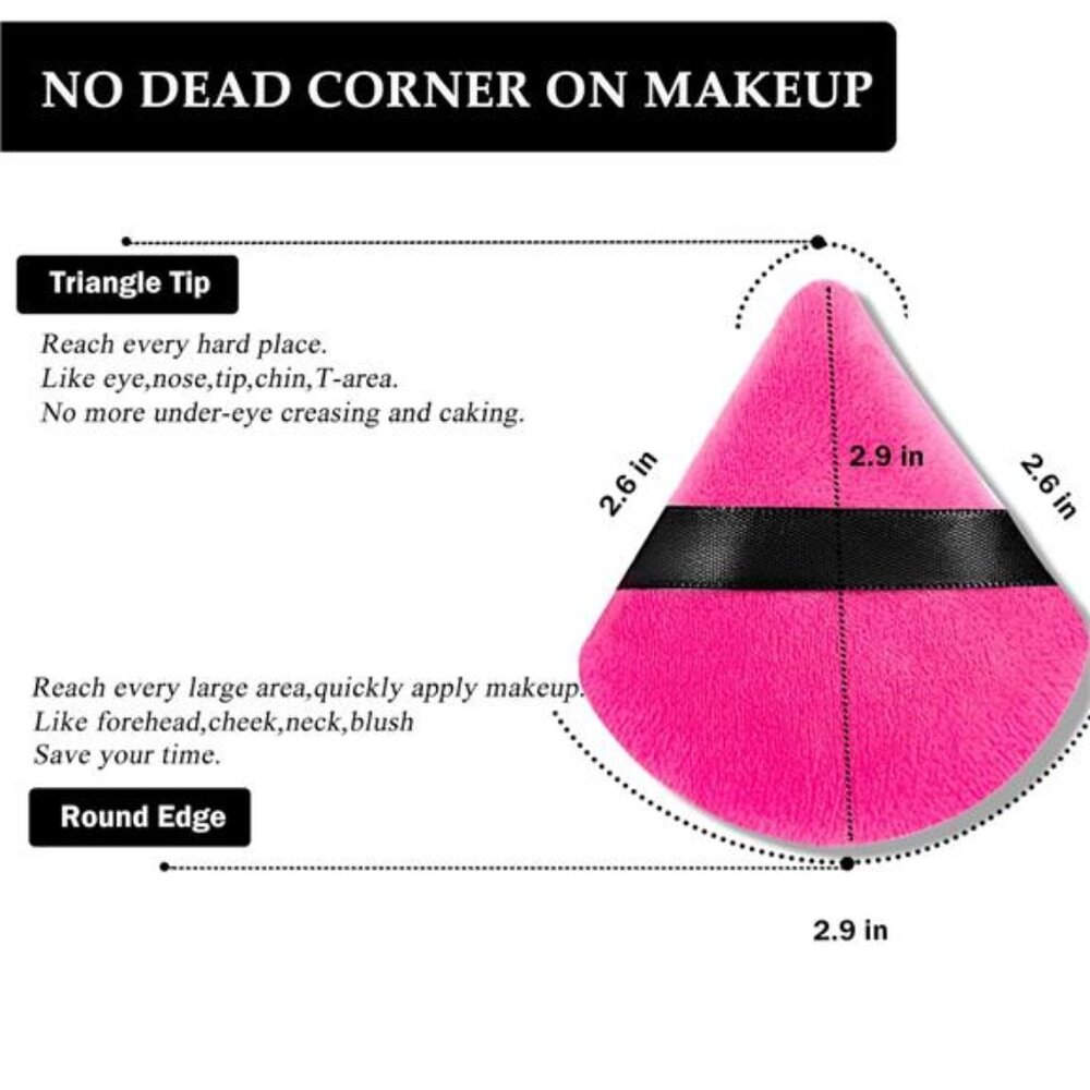 Powder Puffs for Face Powder 15 PCS Triangle Powder Puff Velvety Soft Reusable - Picture 3 of 7